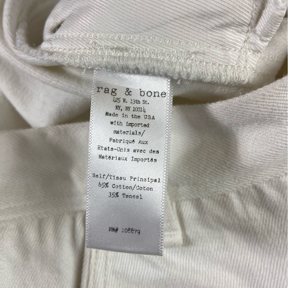 Rag & Bone Branson Snap Button Fly White High Rise Waist Jean Denim Shorts 8 M - Picture 11 of 12